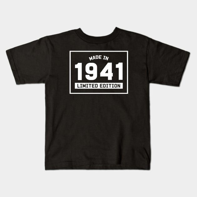 80th Birthday Gift - Made in 1941 Limited Edition Kids T-Shirt by Elsie Bee Designs